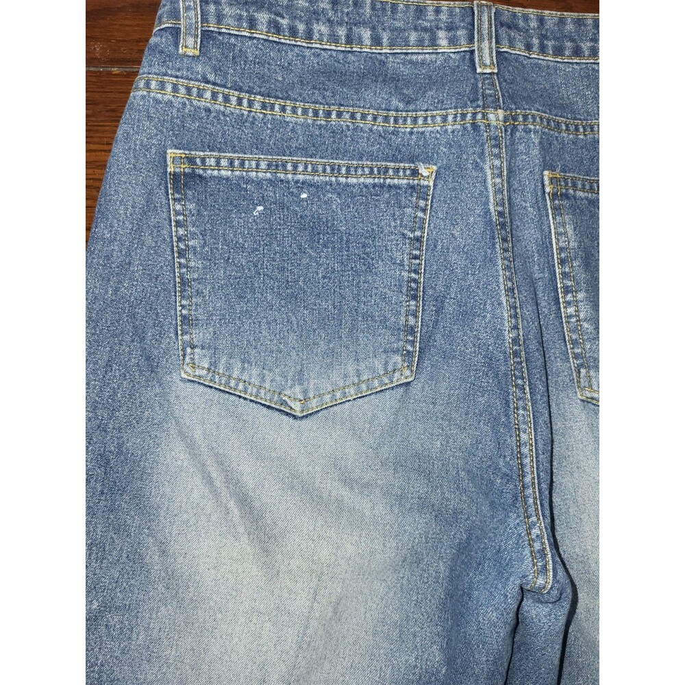 Vtg 90s Carolina Blues Center Crease Bootcut Jeans Womens 14 Rigid Cotton Flare - Picture 6 of 6
